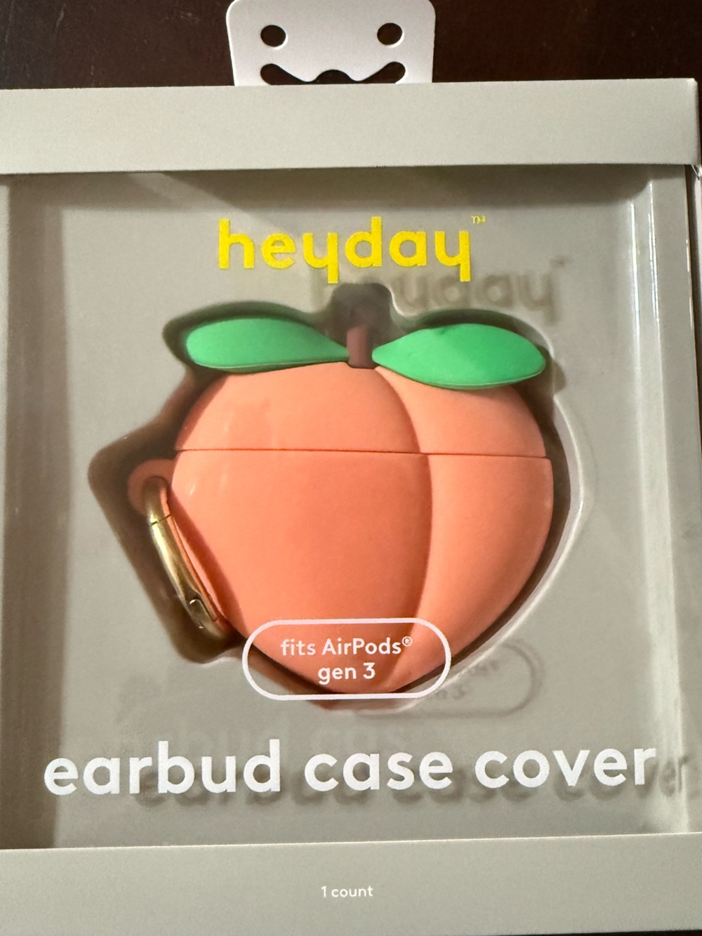 heyday Peach AirPods Pro Gen 3 Case Cover with Green Leaf Accent